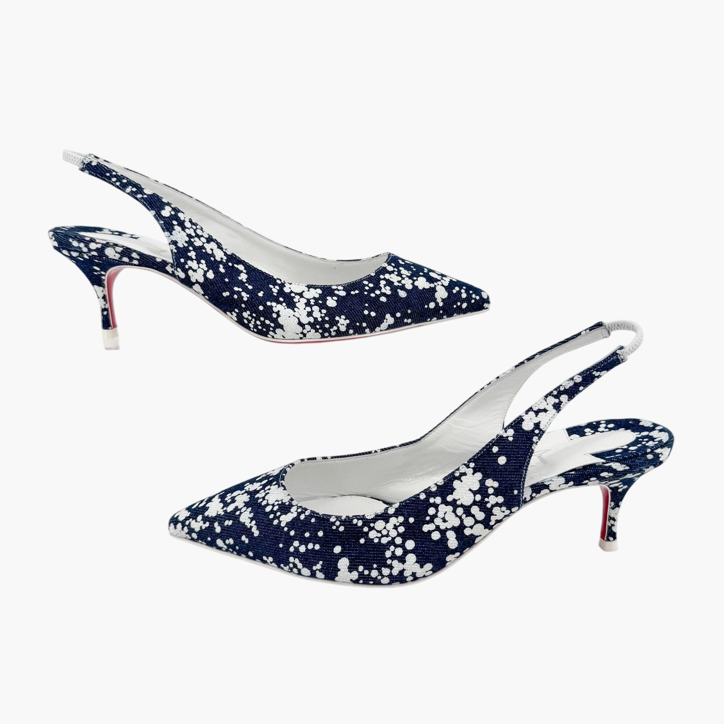 Christian Louboutin Kate Sling 55 Denim Slingback Pumps in Blue – Size 37