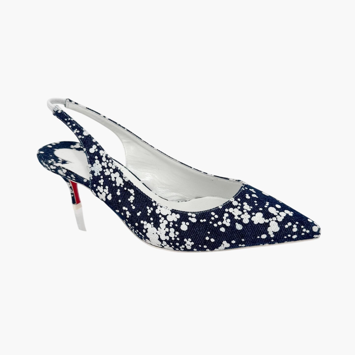 Christian Louboutin Kate Sling 55 Denim Slingback Pumps in Blue – Size 37