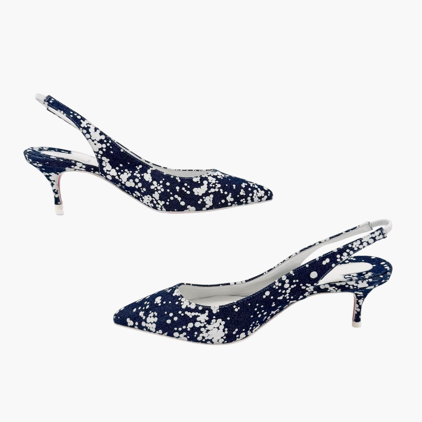 Christian Louboutin Kate Sling 55 Denim Slingback Pumps in Blue – Size 37