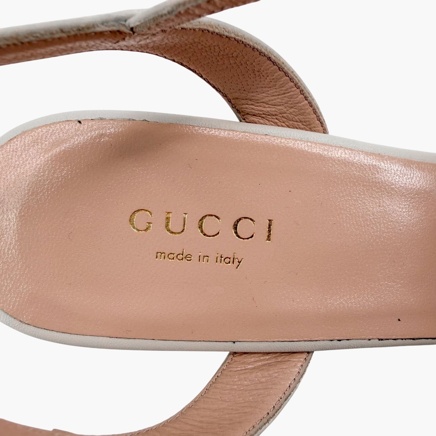 Gucci Aitana GG White Espadrille Platform Wedge Sandals 37