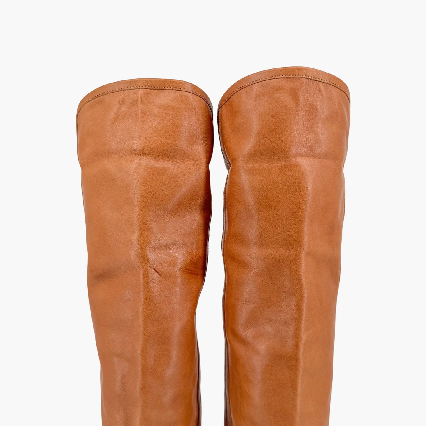Isabel Marant Remko Over-The-Knee Western Boots in Cognac Leather – Size 40