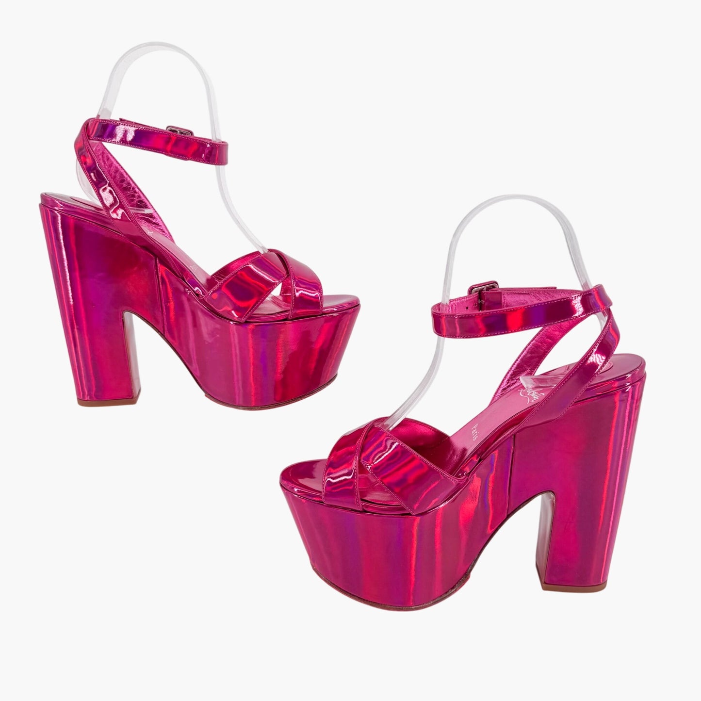 Christian Louboutin Pink Superyaz 160 Platform Sandals Size 39
