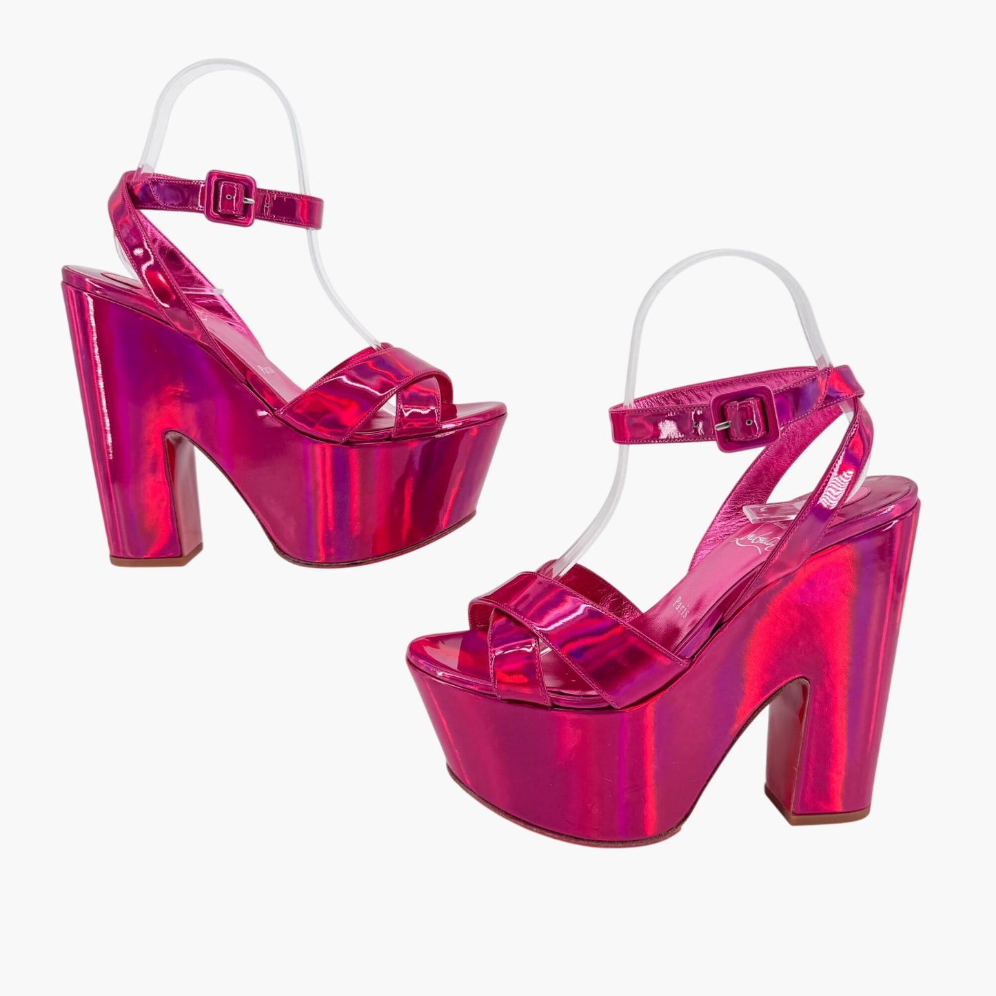 Christian Louboutin Pink Superyaz 160 Platform Sandals Size 39
