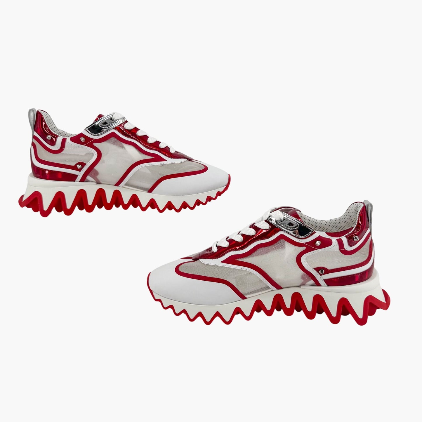 Christian Louboutin White & Red Sharkina Sneakers – Size 41