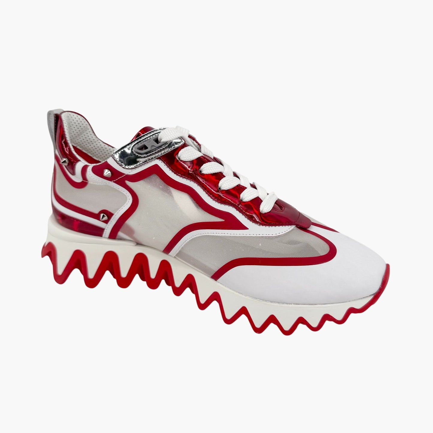 Christian Louboutin White & Red Sharkina Sneakers – Size 41