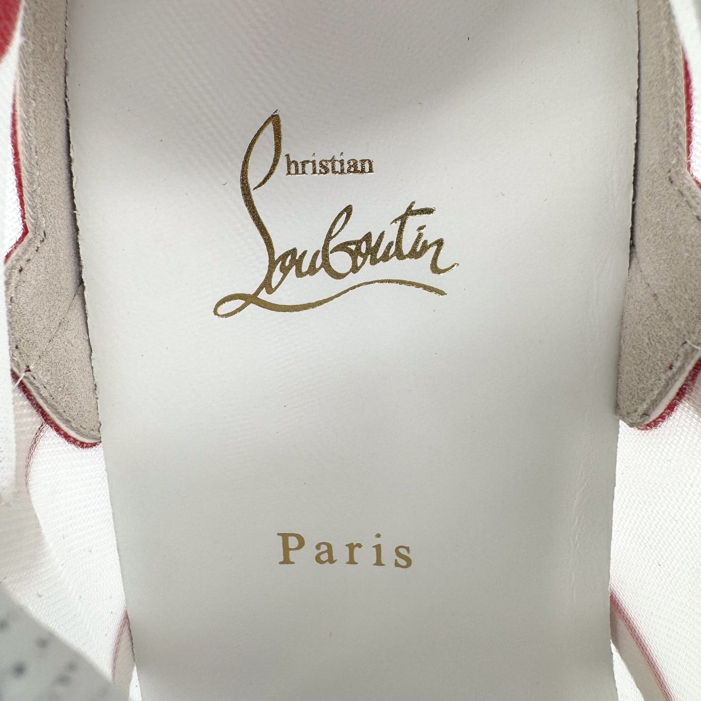 Christian Louboutin White & Red Sharkina Sneakers – Size 41