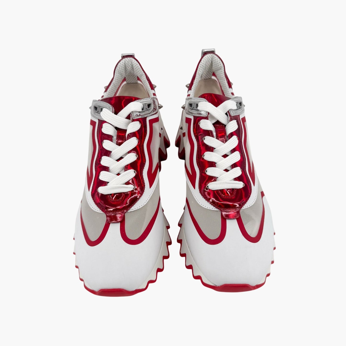 Christian Louboutin White & Red Sharkina Sneakers – Size 41