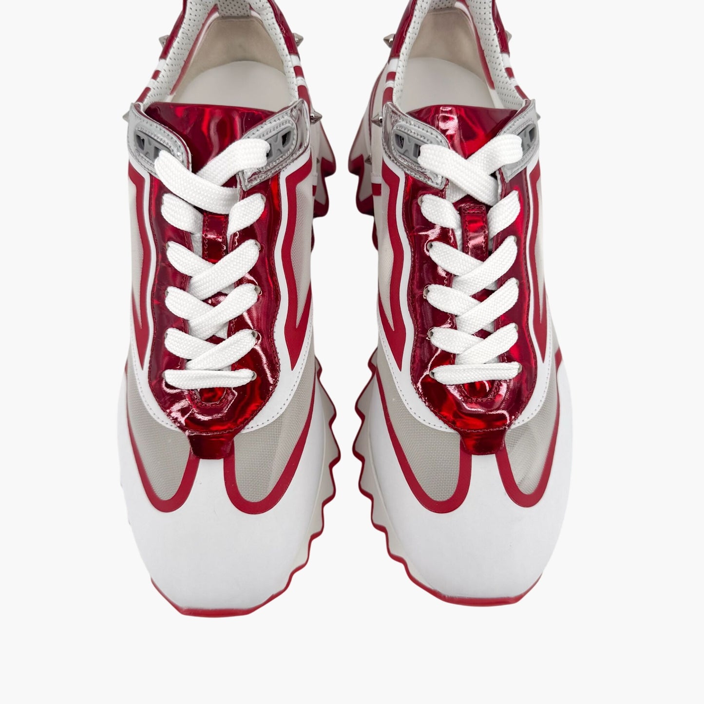 Christian Louboutin White & Red Sharkina Sneakers – Size 41