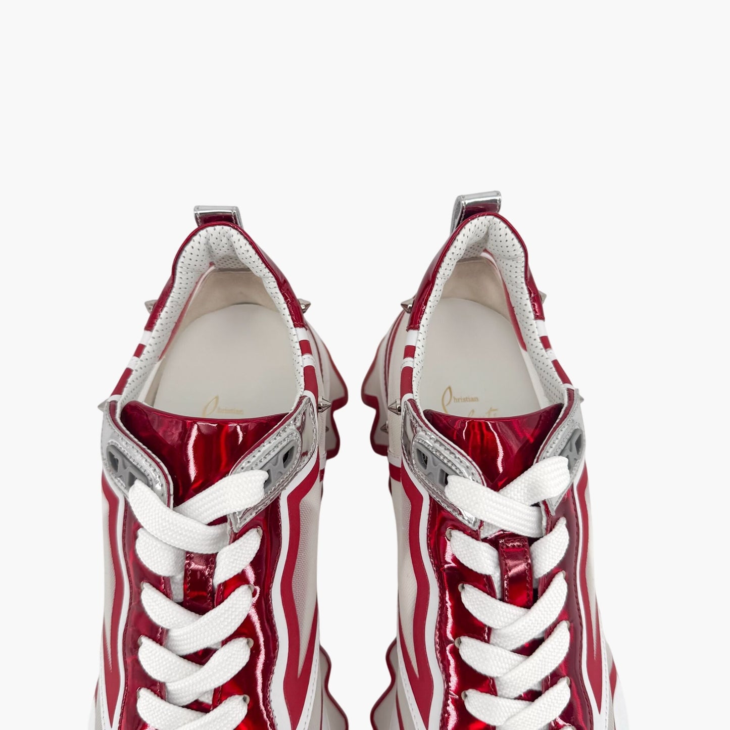 Christian Louboutin White & Red Sharkina Sneakers – Size 41