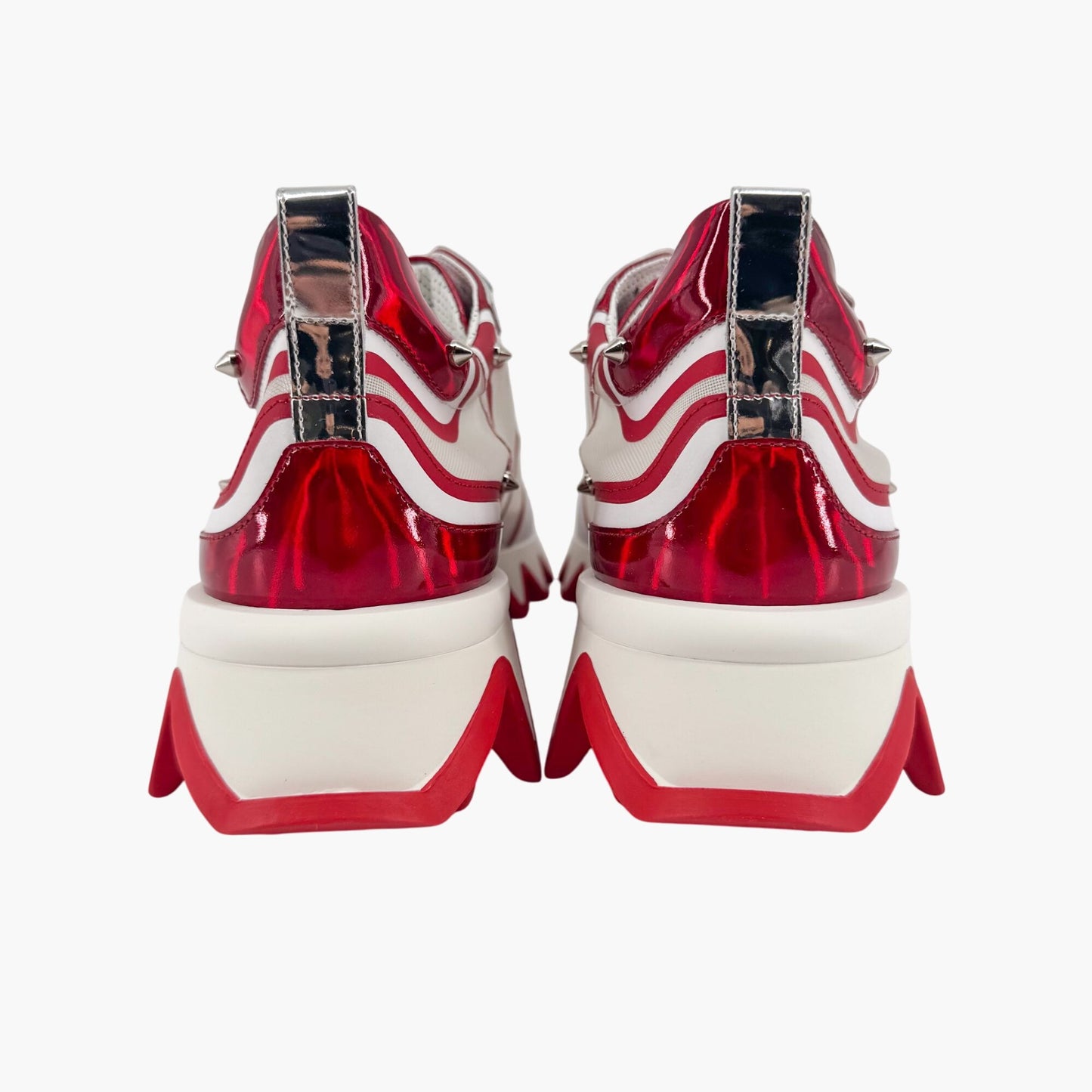 Christian Louboutin White & Red Sharkina Sneakers – Size 41