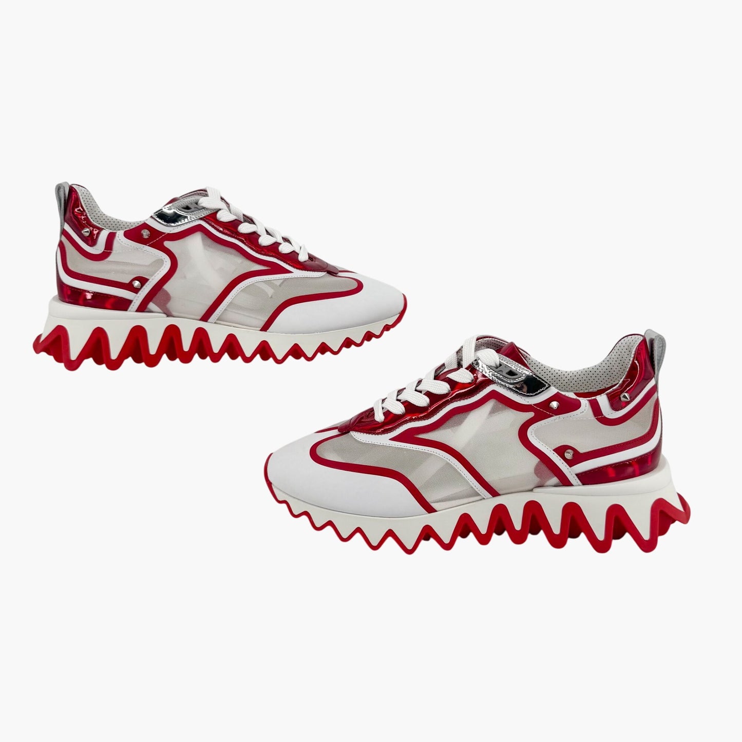 Christian Louboutin White & Red Sharkina Sneakers – Size 41