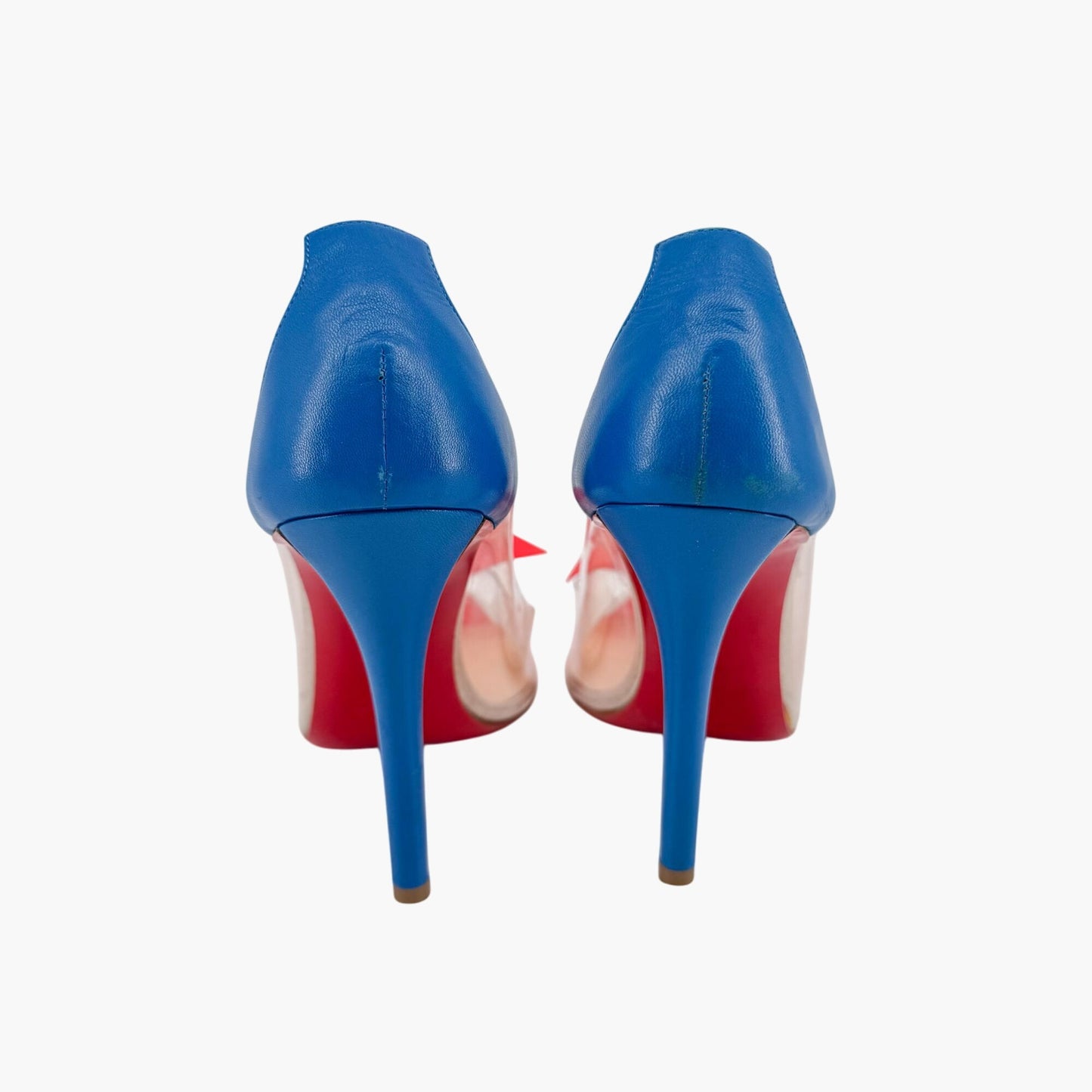 Christian Louboutin Tip Peep Toe Pumps in Clear PVC with Red Bow – Size 41