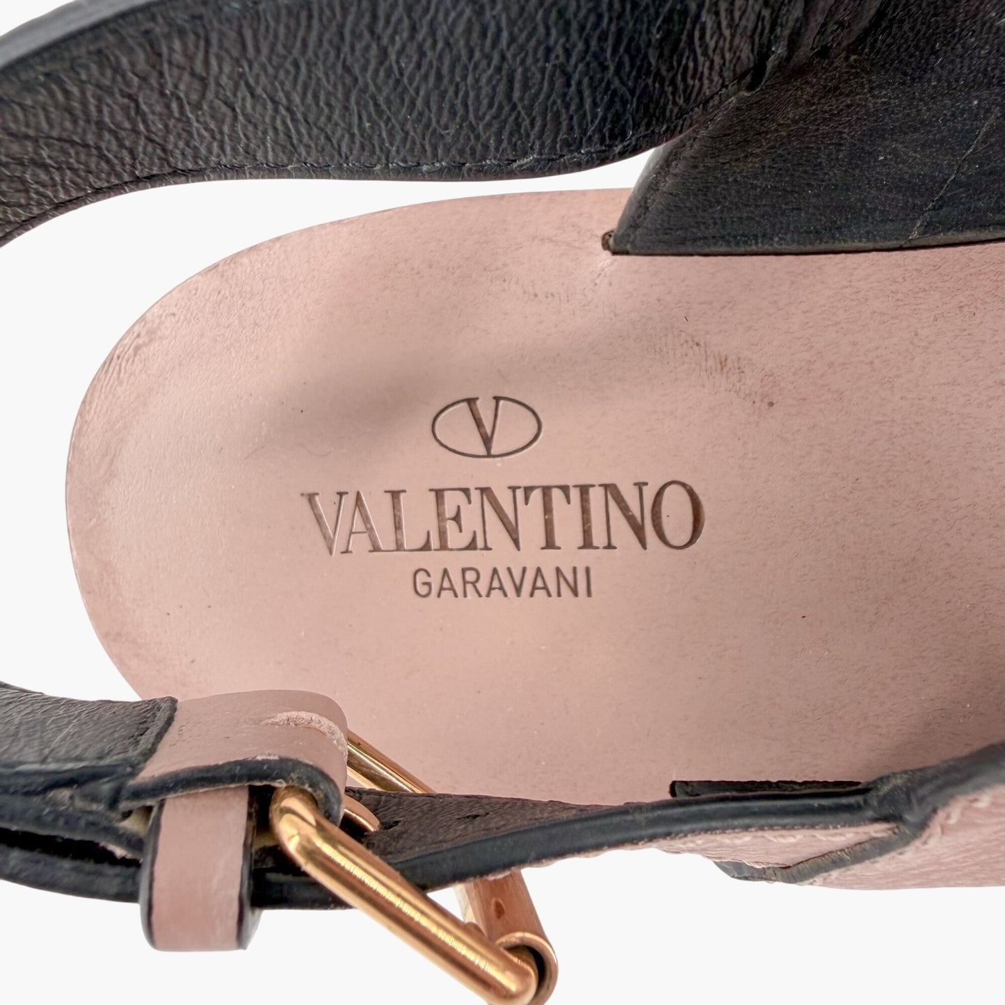 Valentino Garavani Vlogo Flat Sandals Beige Size 38