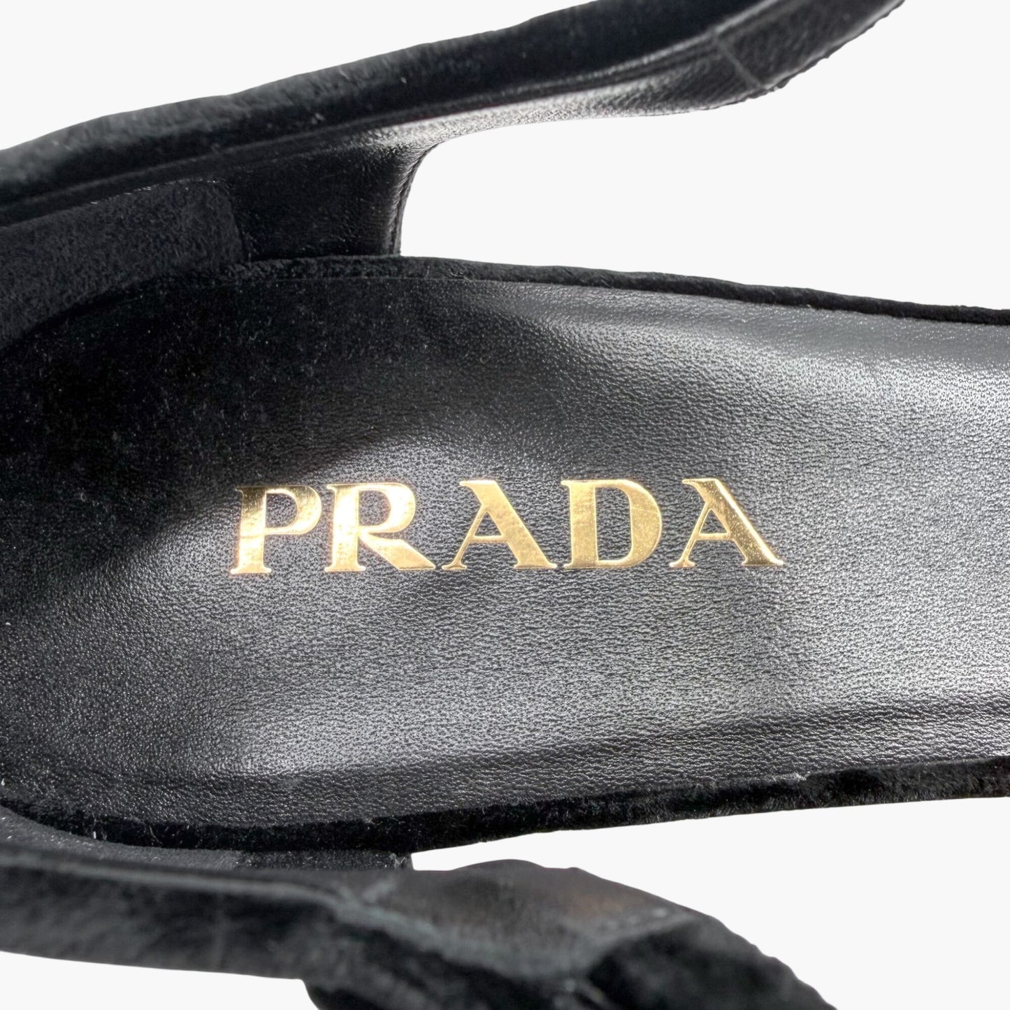 Prada Triangle Logo Platform Sandals Black Size 41