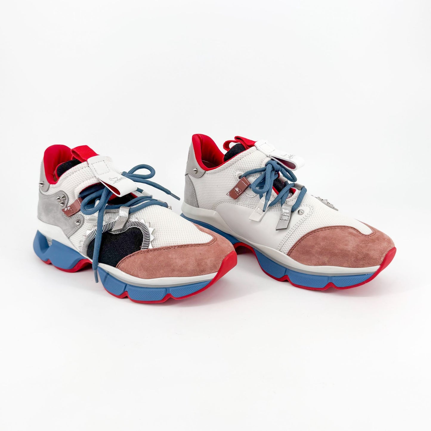 Christian Louboutin Red Runner Donna Sneakers in White & Mauve – Size 40