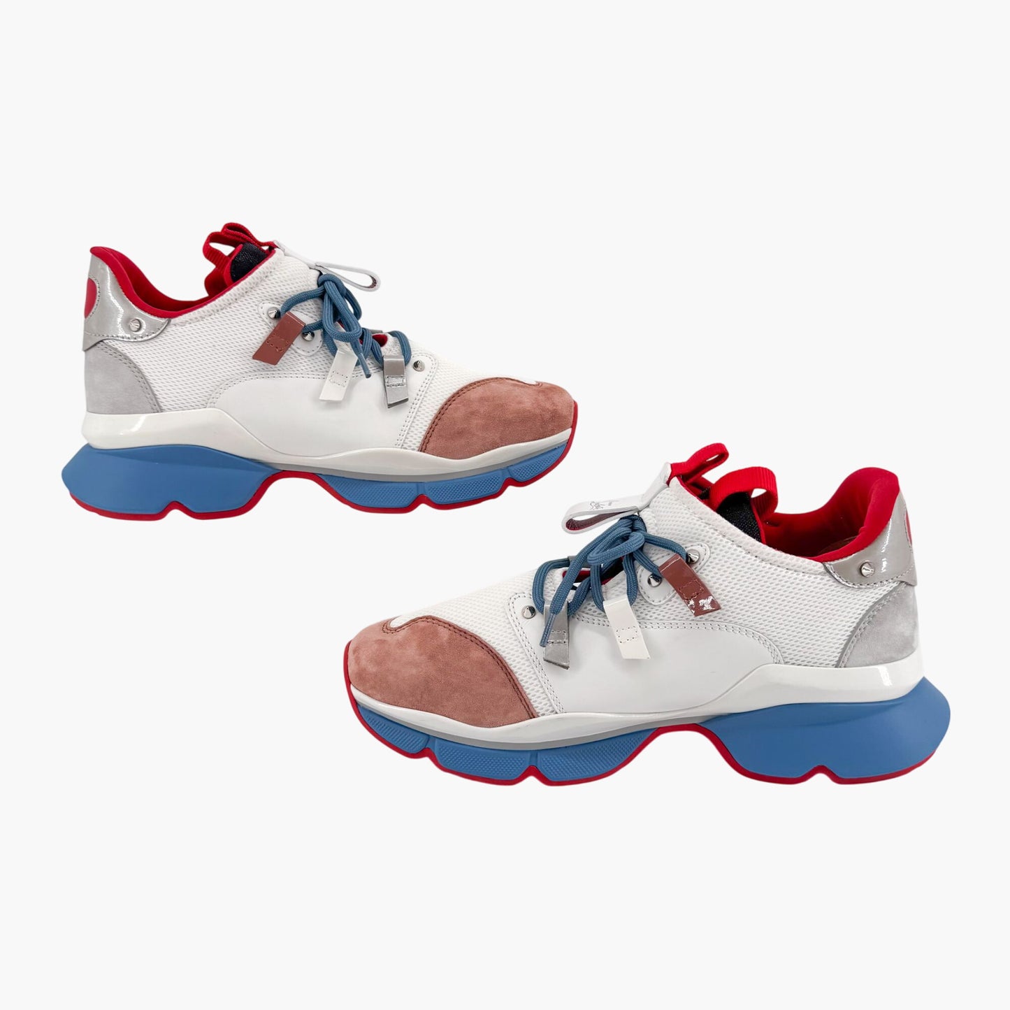 Christian Louboutin Red Runner Donna Sneakers in White & Mauve – Size 40