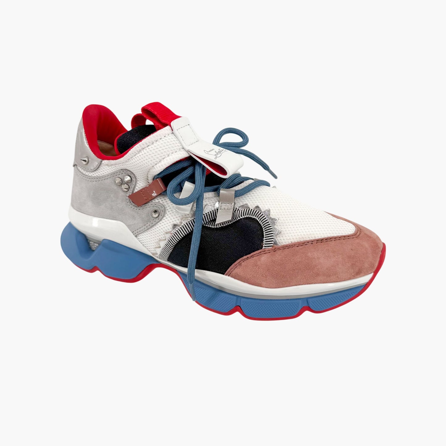 Christian Louboutin Red Runner Donna Sneakers in White & Mauve – Size 40