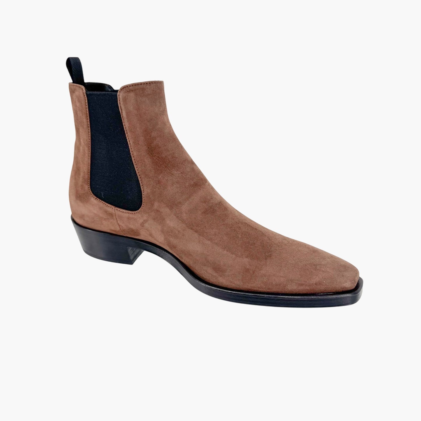 Prada Snip Toe Chelsea Ankle Boots in Brown Suede – Size 38