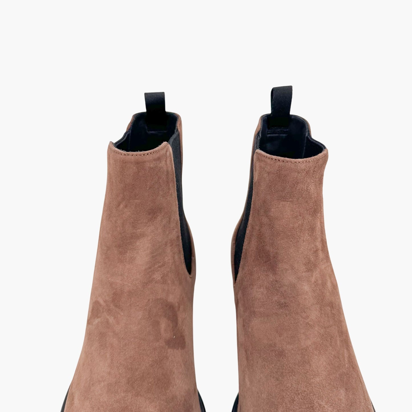 Prada Snip Toe Chelsea Ankle Boots in Brown Suede – Size 38