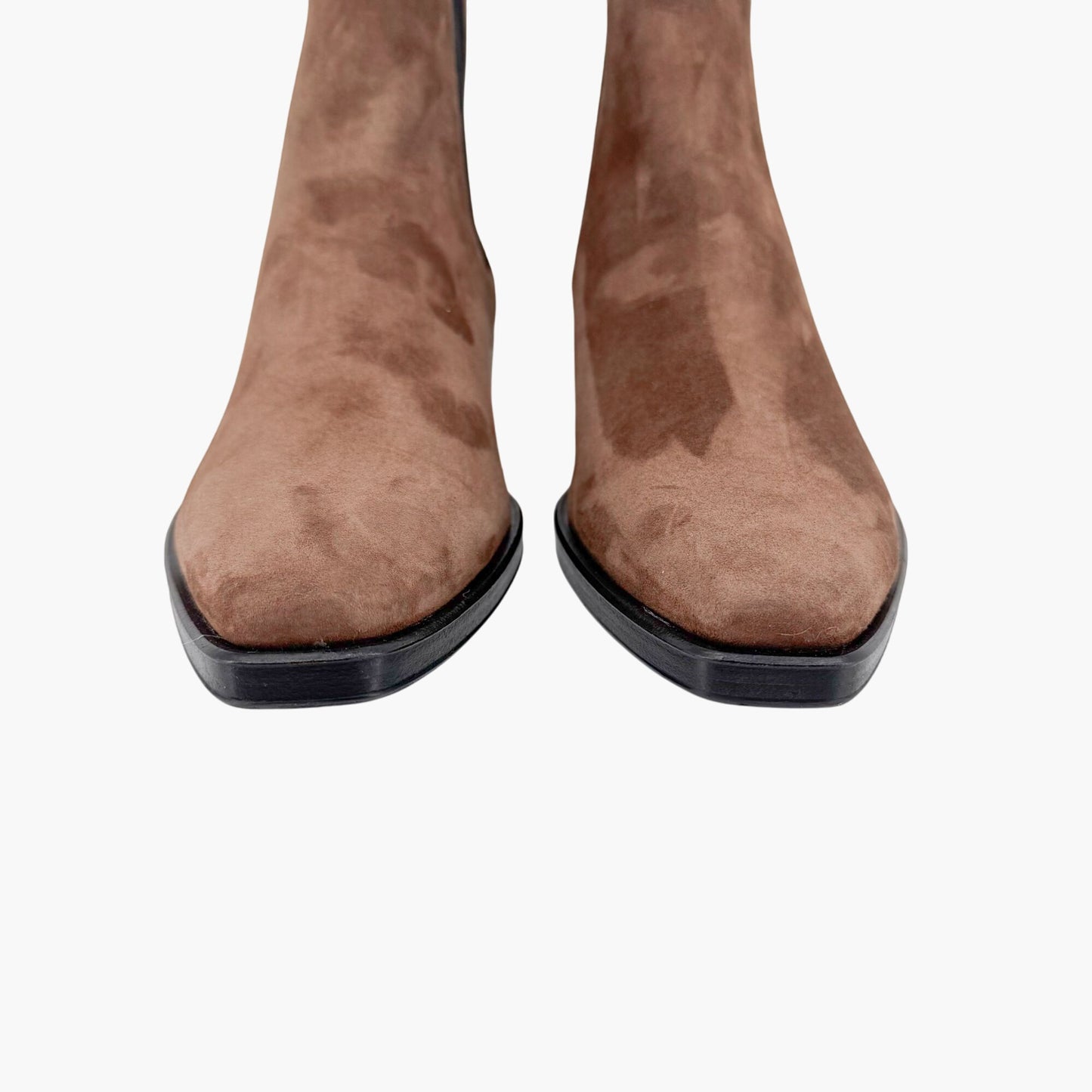 Prada Snip Toe Chelsea Ankle Boots in Brown Suede – Size 38