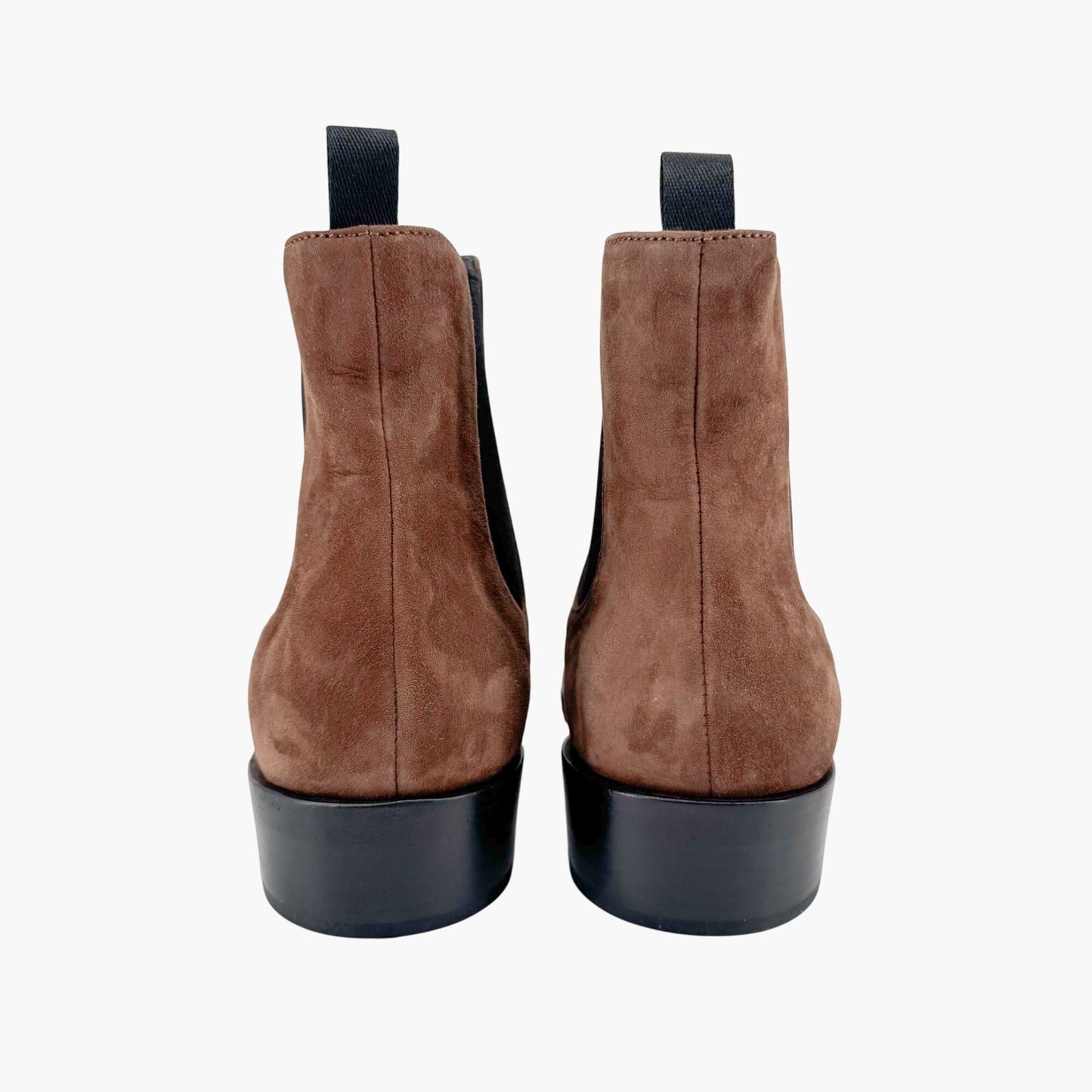 Prada Snip Toe Chelsea Ankle Boots in Brown Suede – Size 38