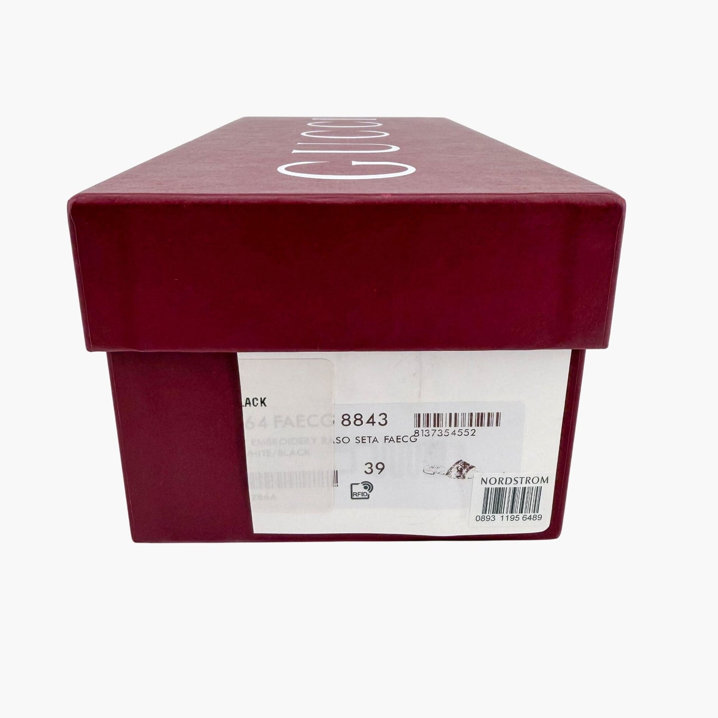 Gucci Jane Black & White Embroidered Slide Sandals Size 39