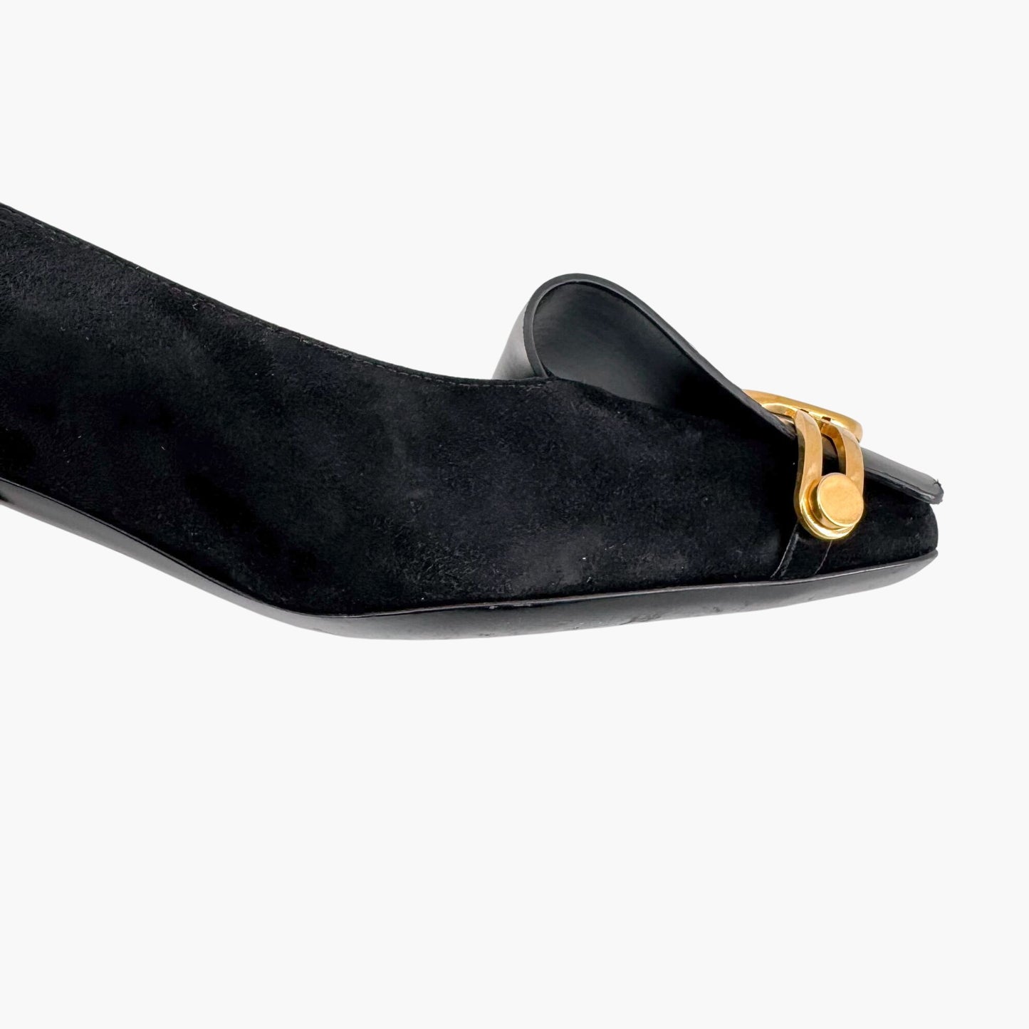 Valentino Garavani VLogo Block Heel Pumps Black Suede – Size 38.5