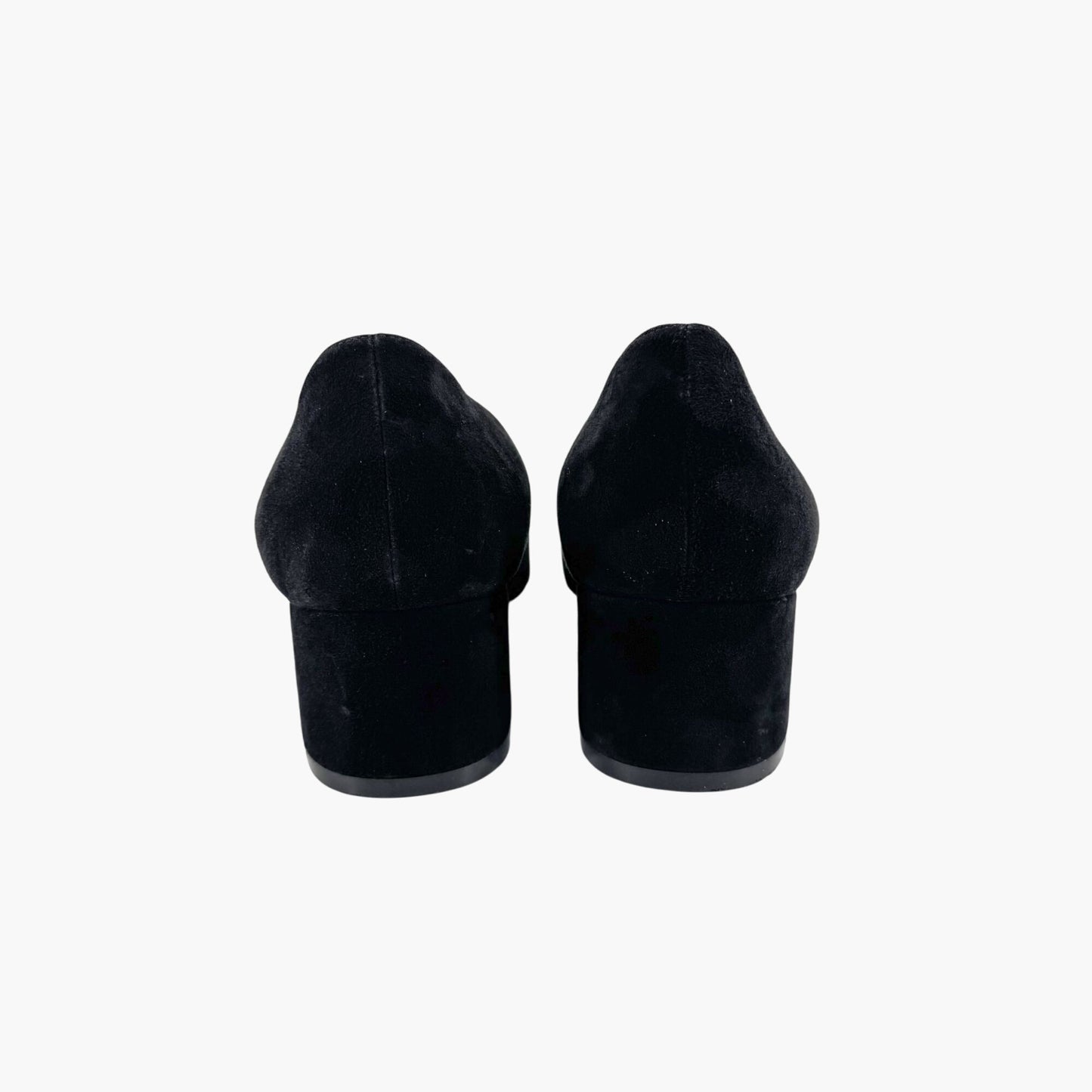 Valentino Garavani VLogo Block Heel Pumps Black Suede – Size 38.5