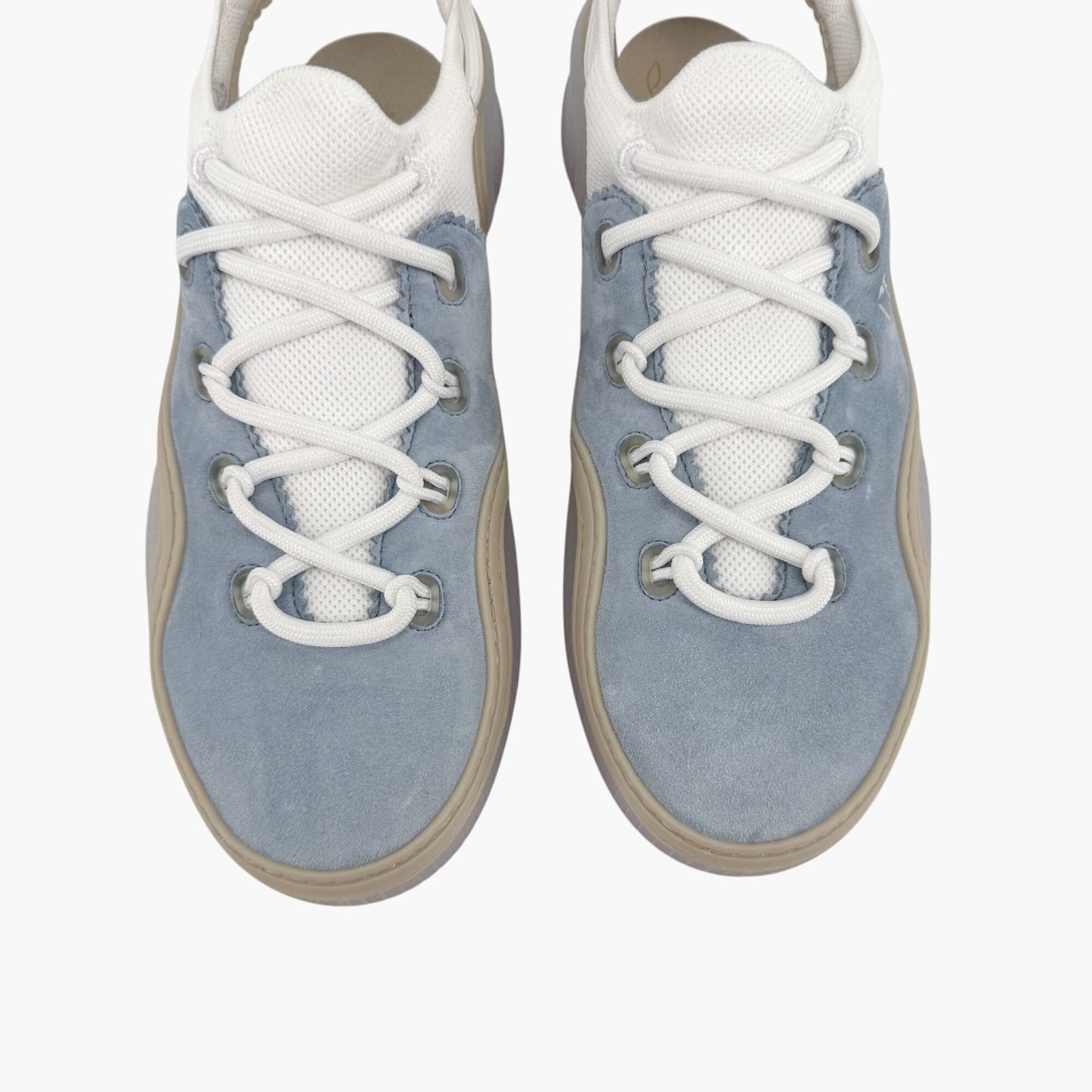 Christian Louboutin Arpoador Sneakers in Light Blue Suede with Red Soles – Size 39.5