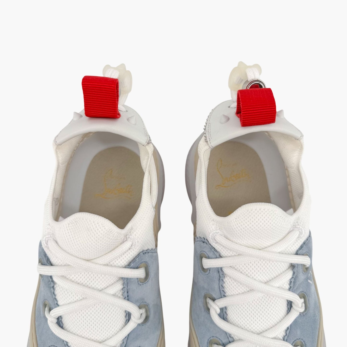 Christian Louboutin Arpoador Sneakers in Light Blue Suede with Red Soles – Size 39.5