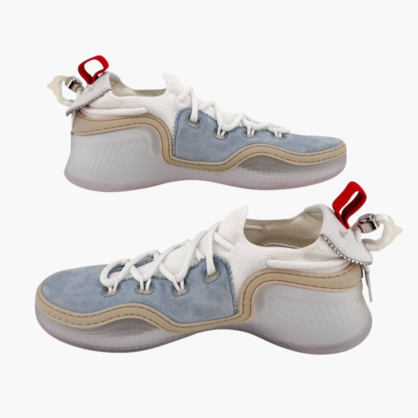 Christian Louboutin Arpoador Sneakers in Light Blue Suede with Red Soles – Size 39.5