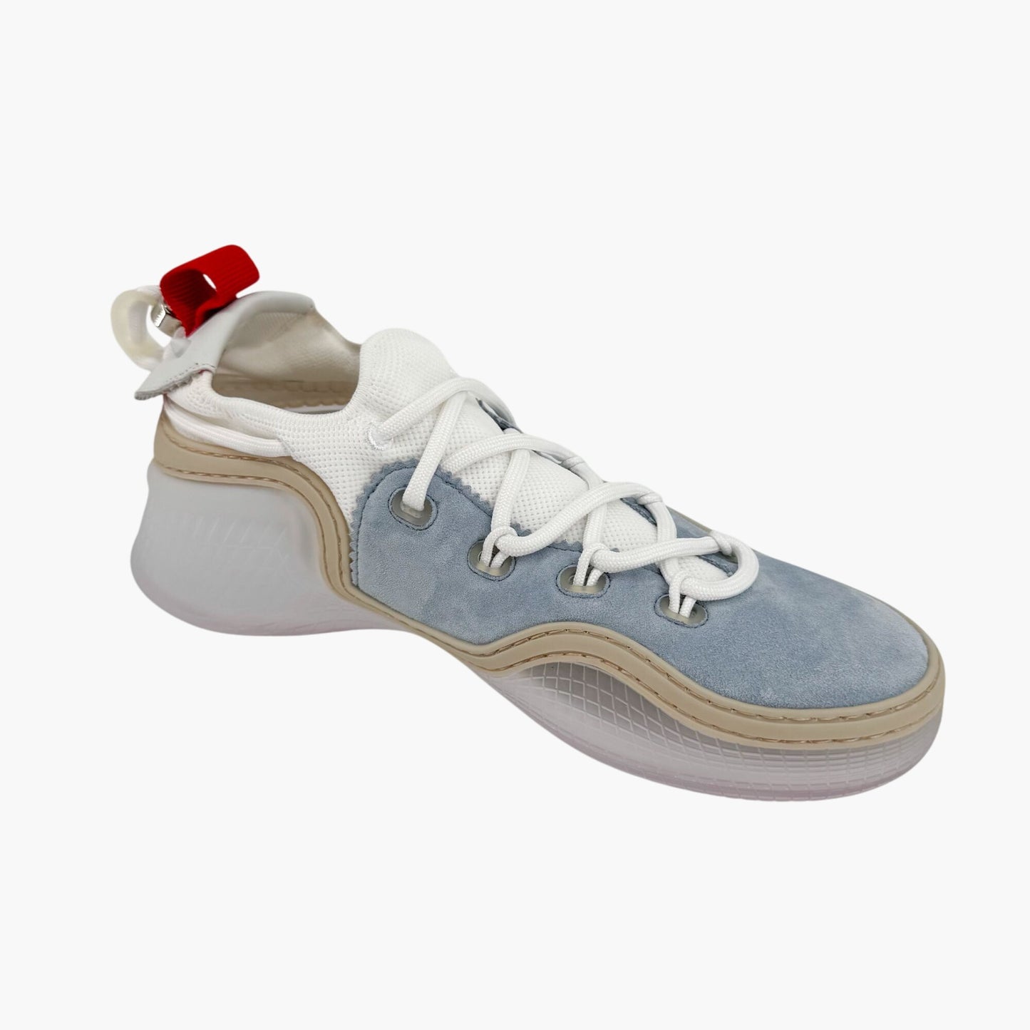 Christian Louboutin Arpoador Sneakers in Light Blue Suede with Red Soles – Size 39.5