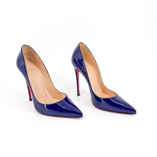 Christian Louboutin So Kate 120 Patent Leather Pumps in Encre Blue – Size 38