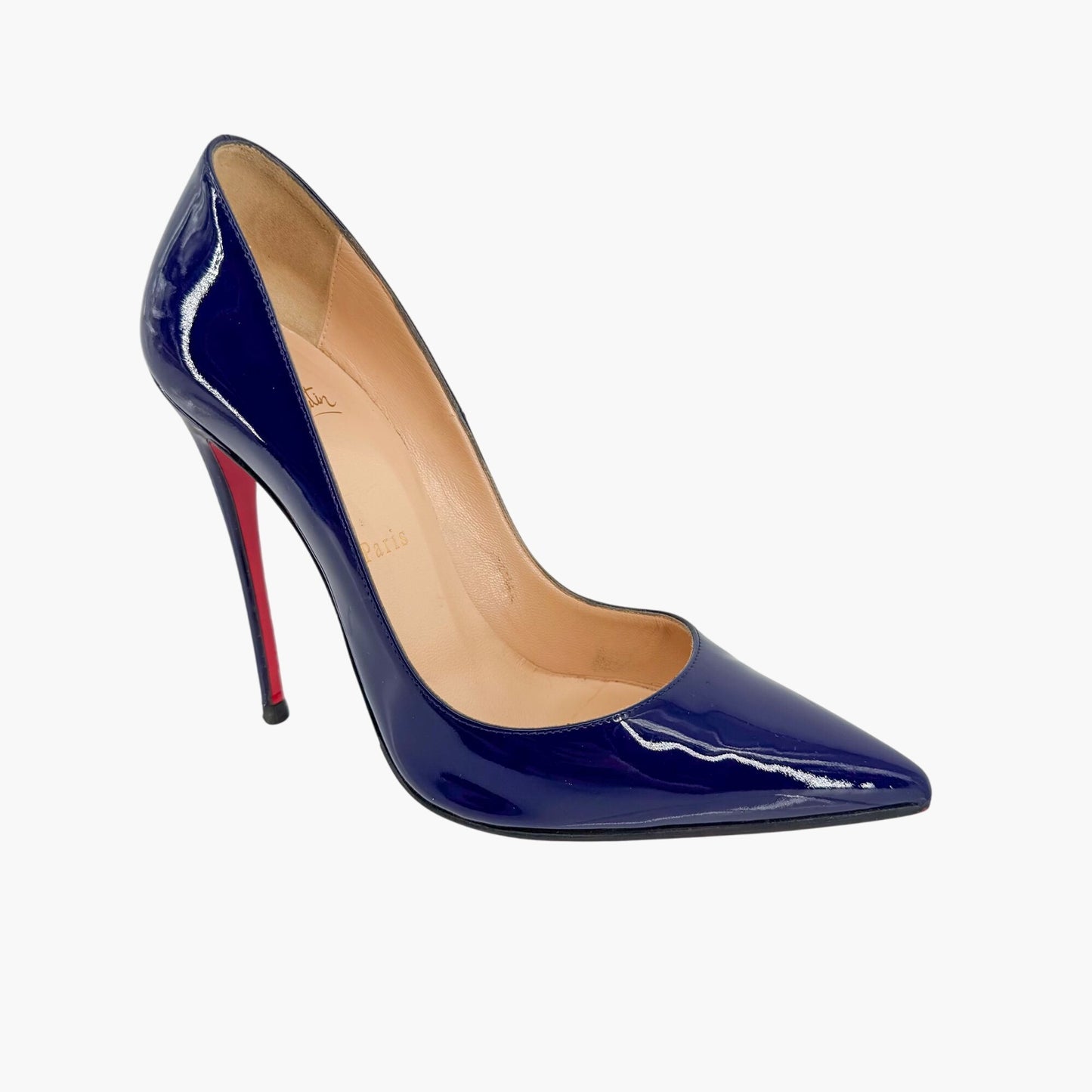 Christian Louboutin So Kate 120 Patent Leather Pumps in Encre Blue – Size 38