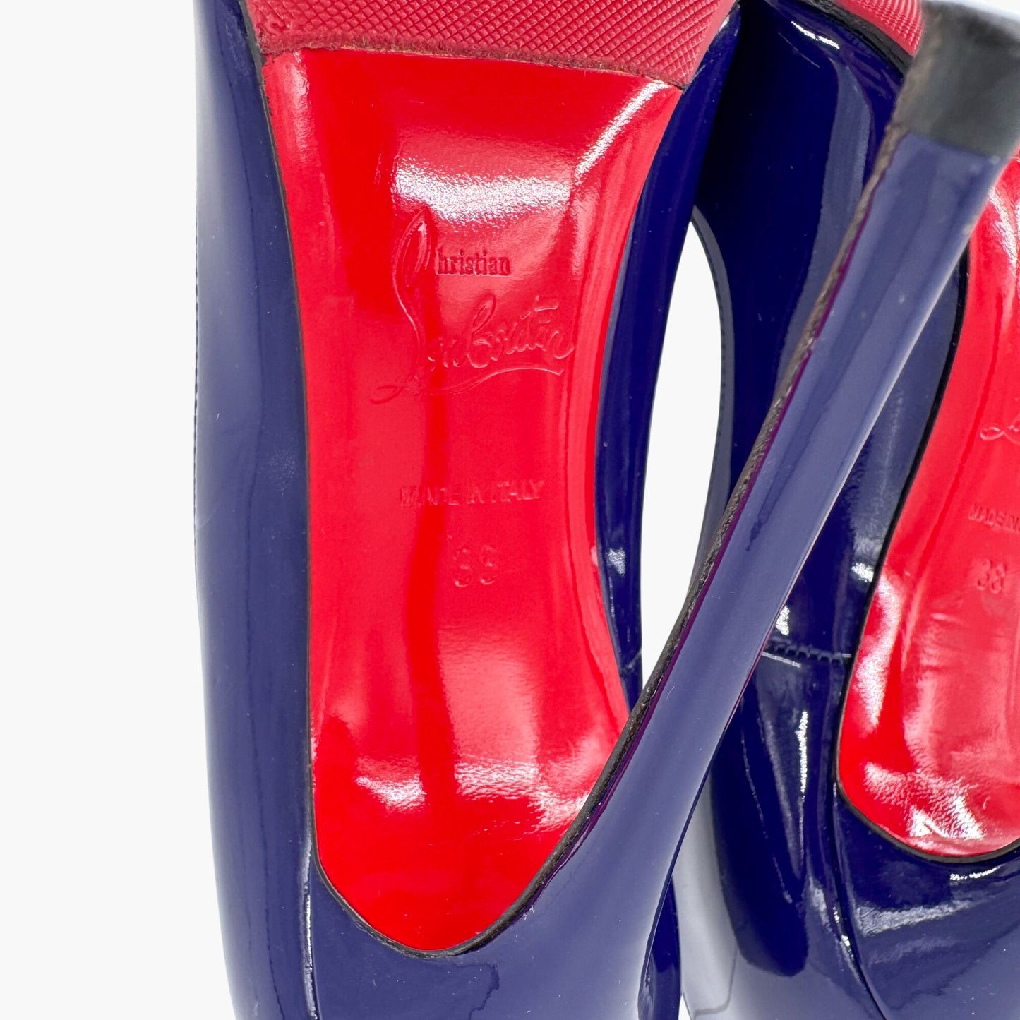 Christian Louboutin So Kate 120 Patent Leather Pumps in Encre Blue – Size 38