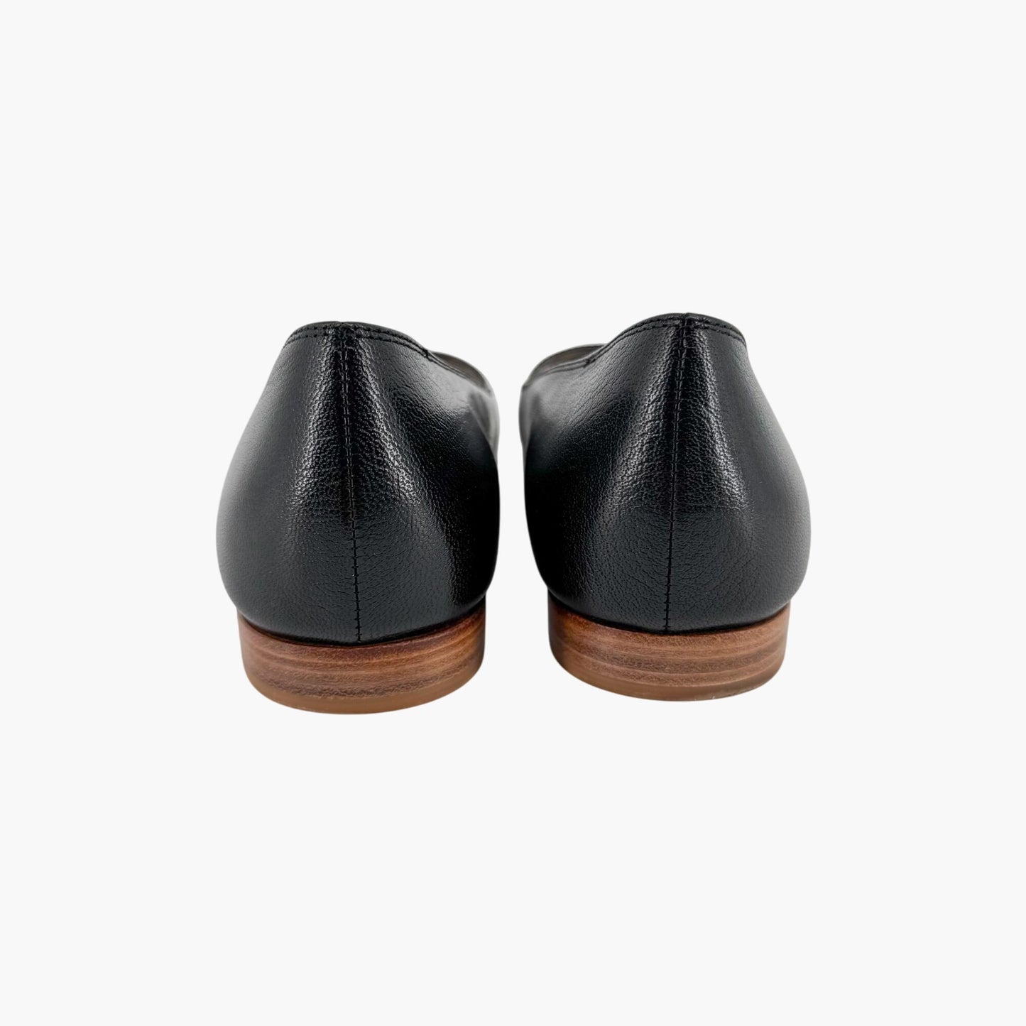 Gucci Hills GG Cap Toe Leather Ballet Flats Black Size 39