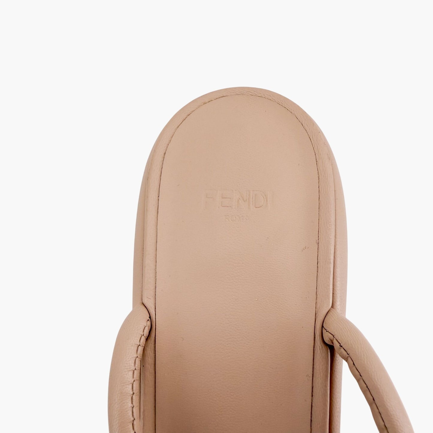 Fendi Baguette Platform Sandals Beige Leather Size 40.5