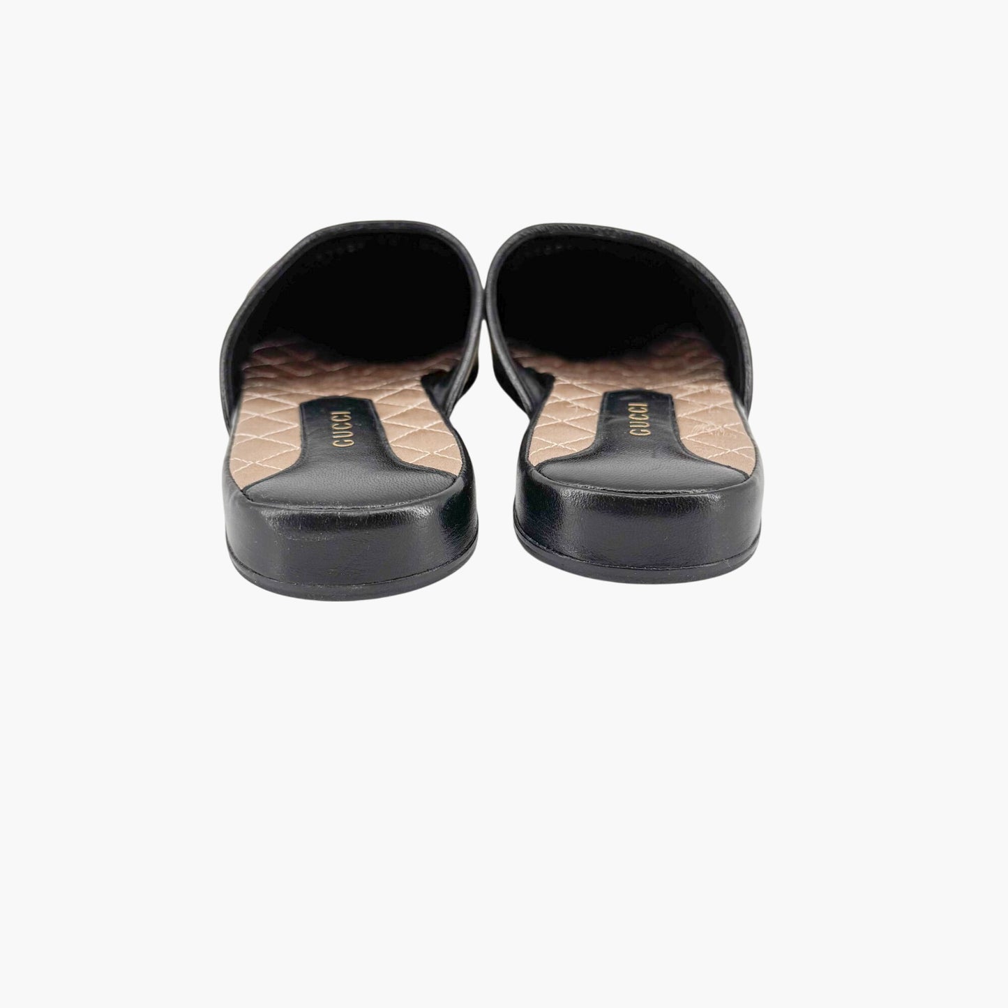 Gucci GG Yankees Mule Slippers in Beige Monogram Canvas Size 36