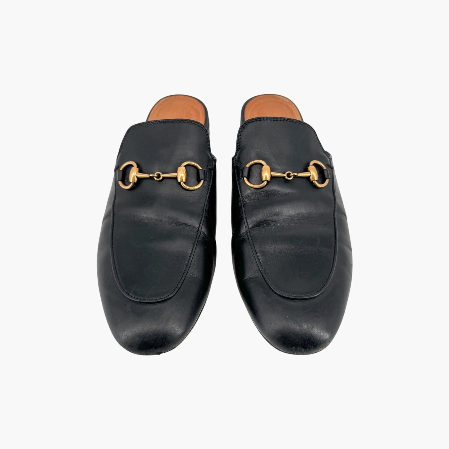 Gucci Princetown Horsebit Mules Black Leather – Size 37