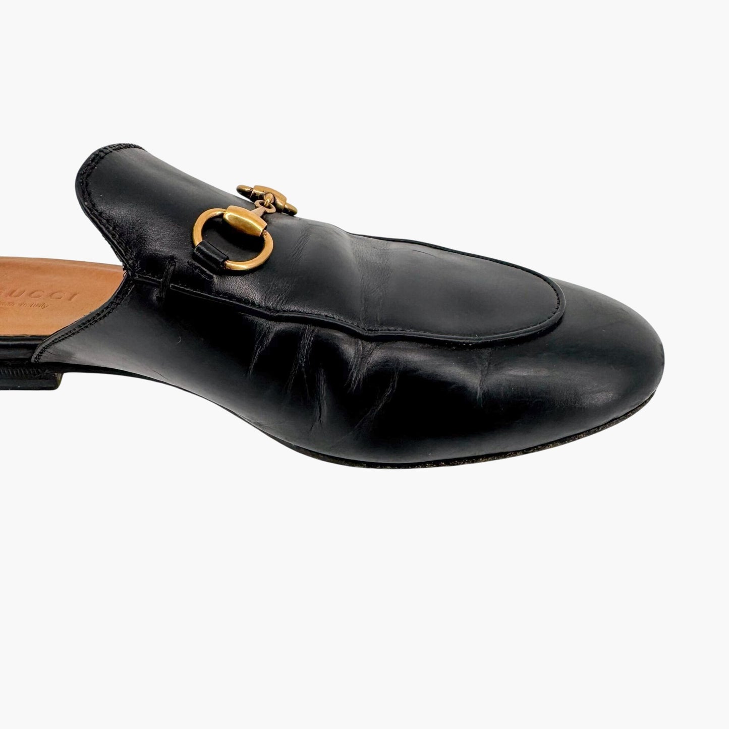 Gucci Princetown Horsebit Mules Black Leather – Size 37
