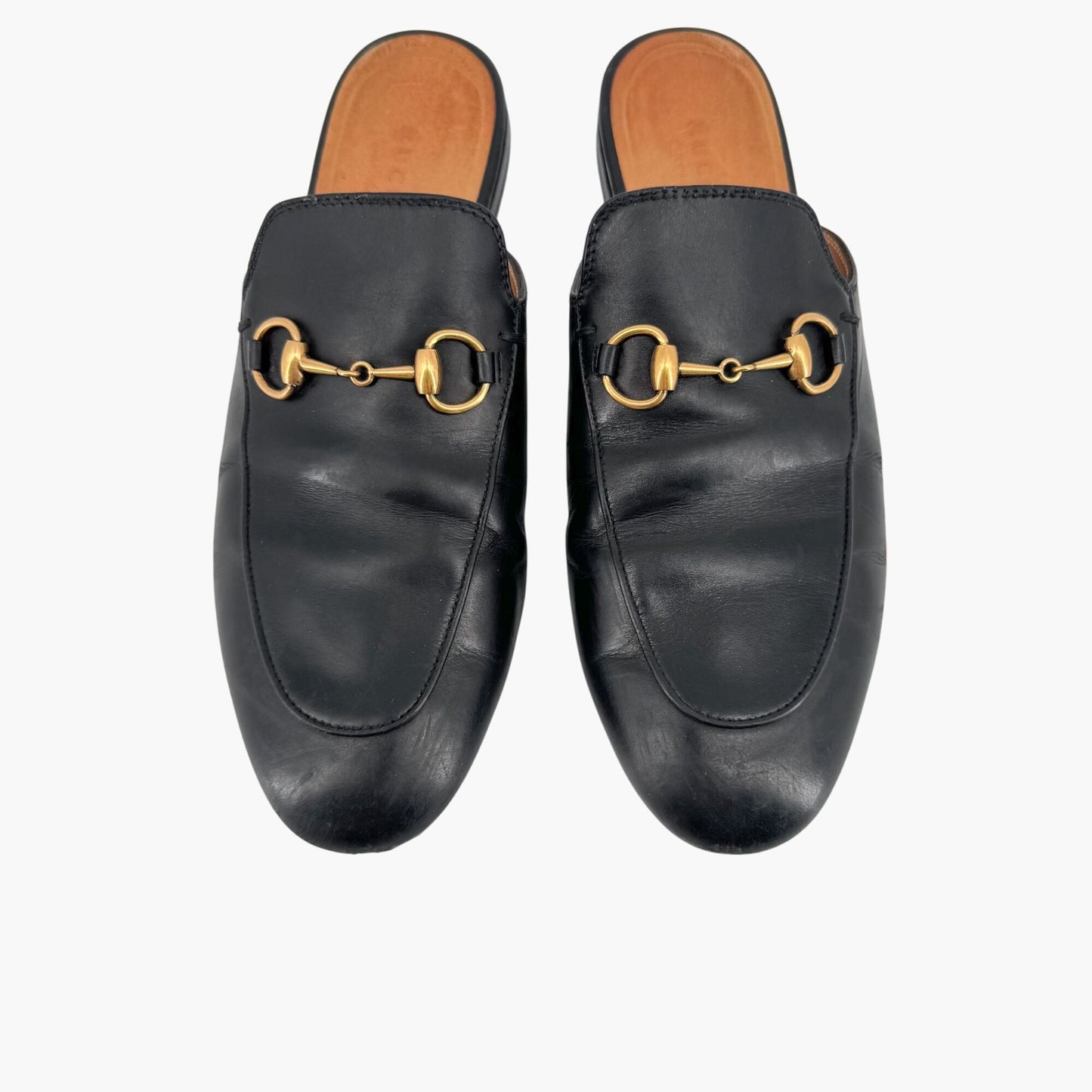Gucci Princetown Horsebit Mules Black Leather – Size 37