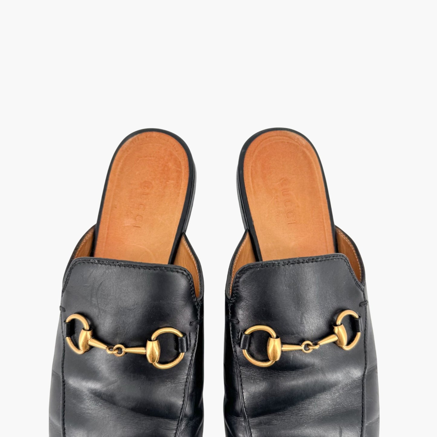 Gucci Princetown Horsebit Mules Black Leather – Size 37