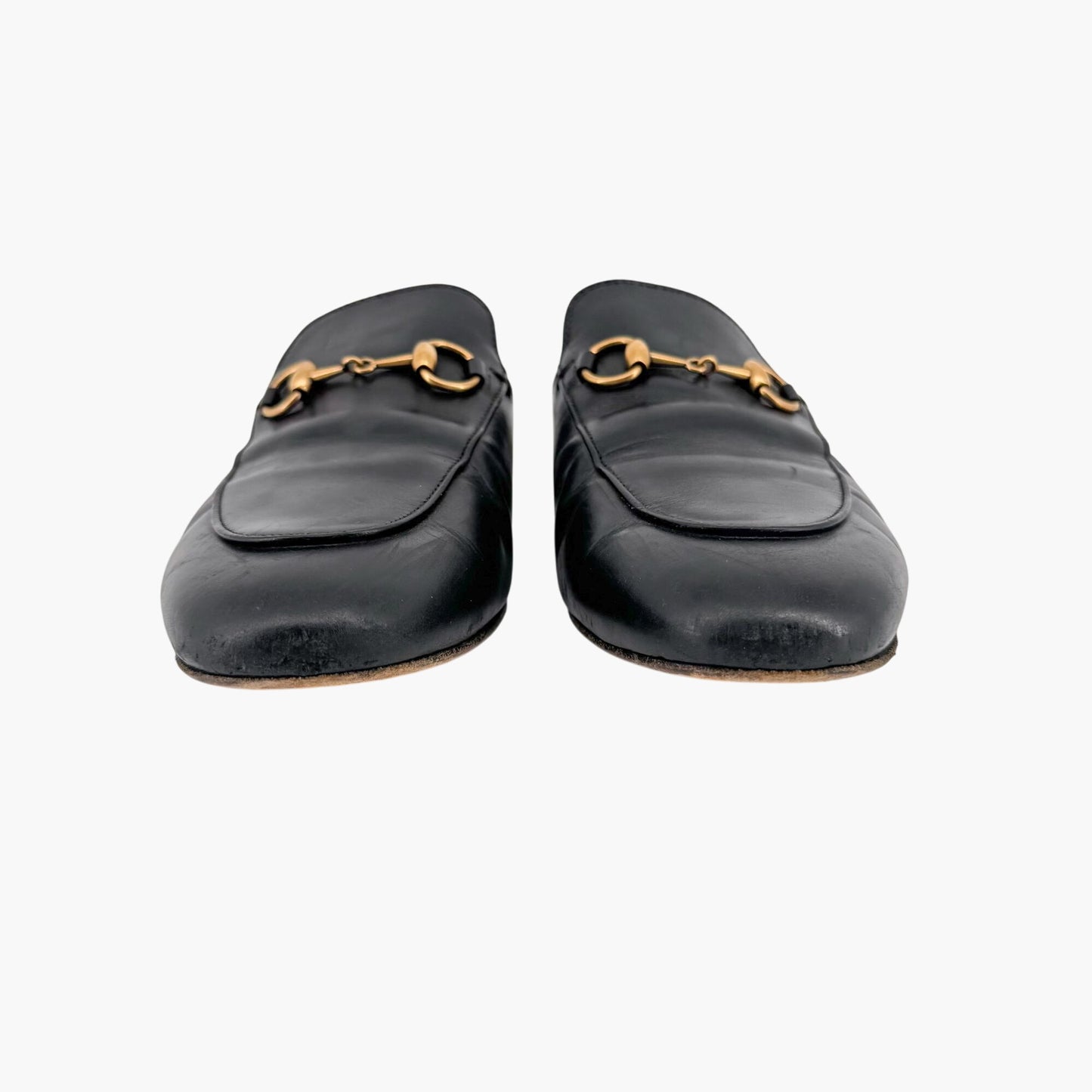 Gucci Princetown Horsebit Mules Black Leather – Size 37