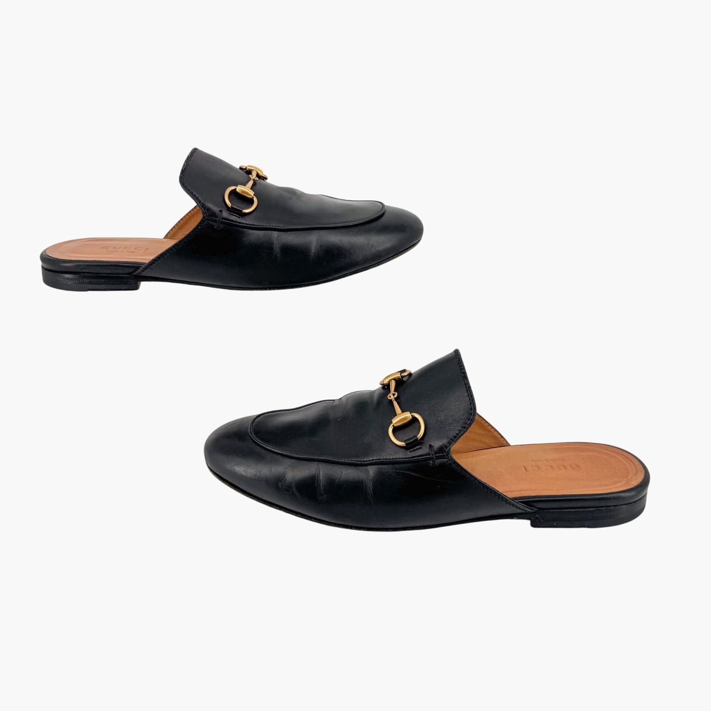 Gucci Princetown Horsebit Mules Black Leather – Size 37