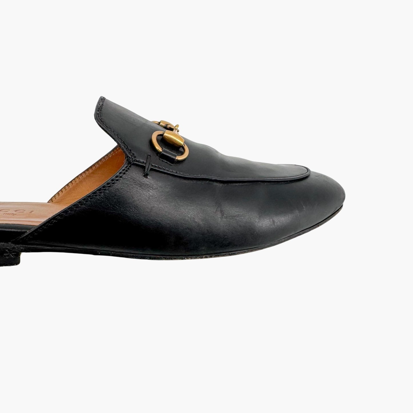 Gucci Princetown Horsebit Mules Black Leather – Size 37