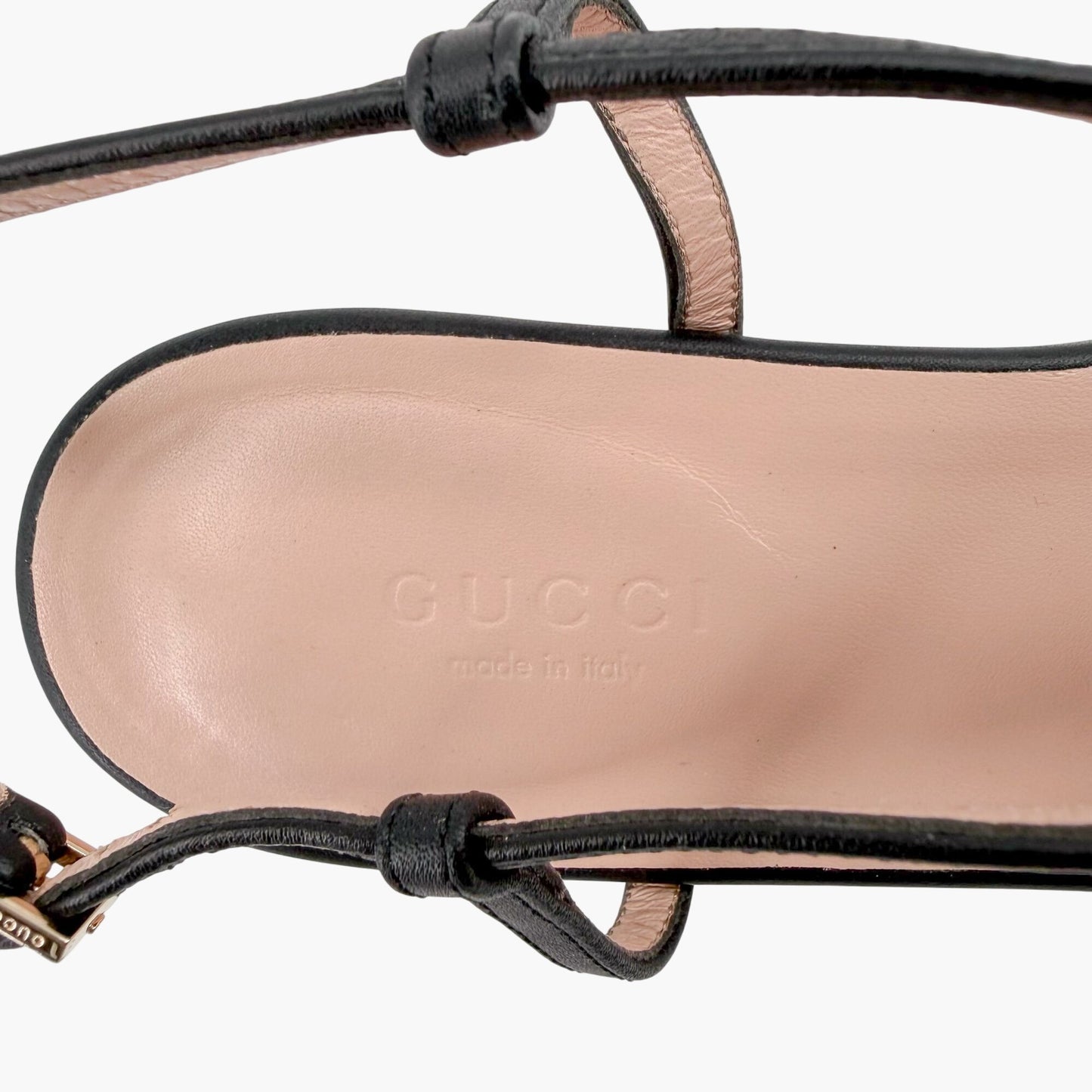 Gucci T-Strap Horsebit Sandals Black Size 37