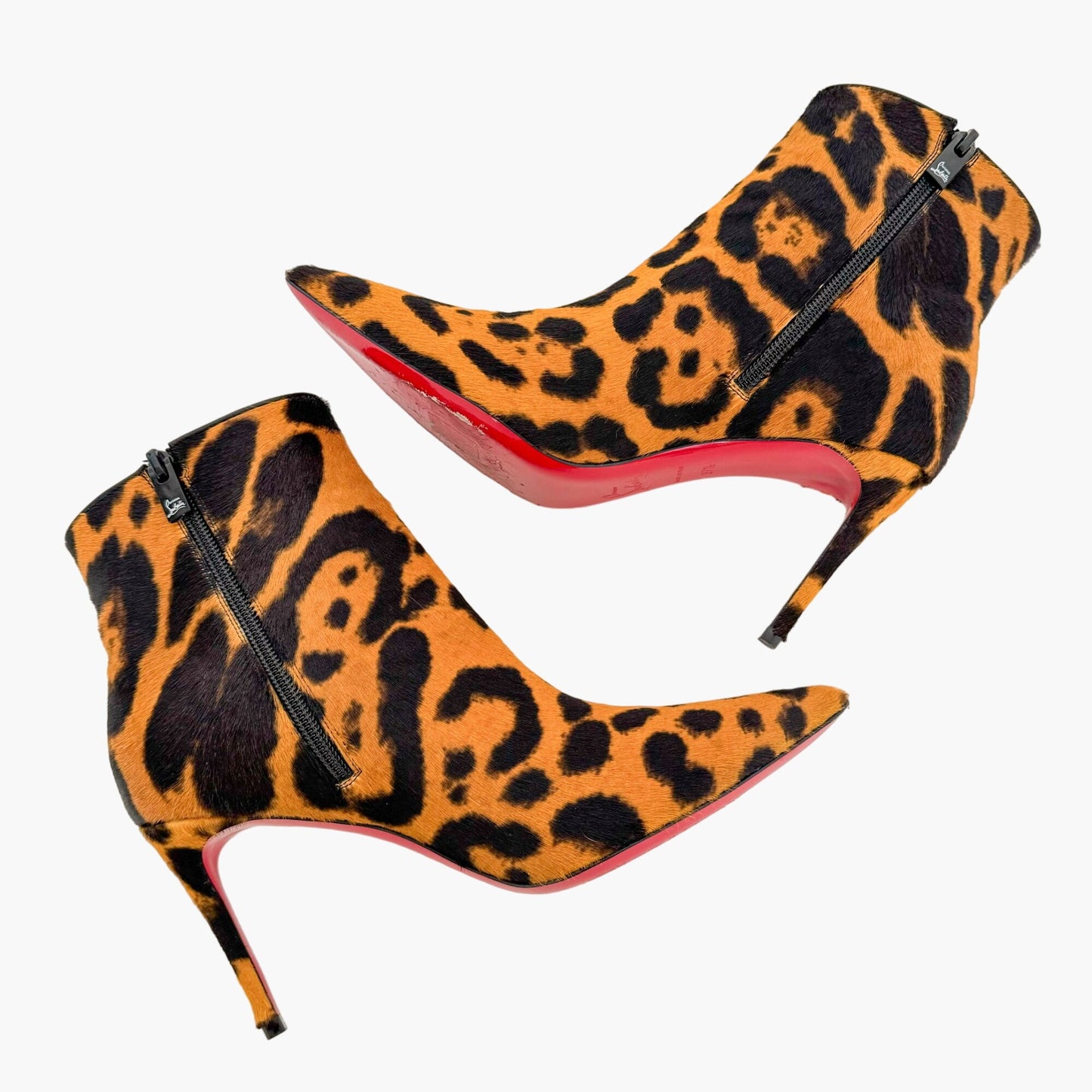 Christian Louboutin So Kate Booty 85 in Spicy Leopard Pony Hair Size 37.5