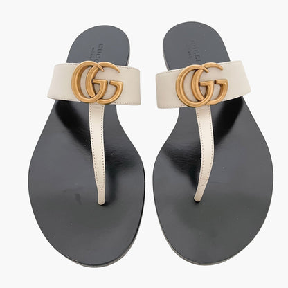 Gucci Marmont GG Thong Sandals in Mystic White Size 37.5