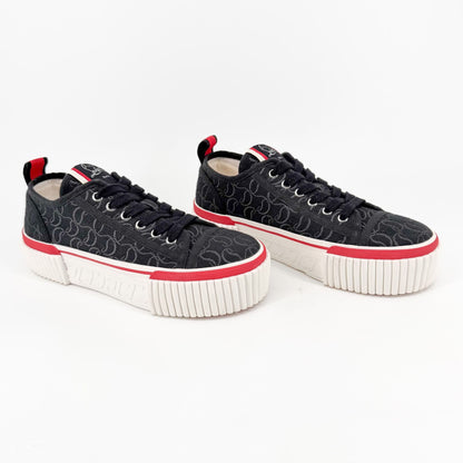 Christian Louboutin Super Pedro Sneakers in Black Canvas Size 39