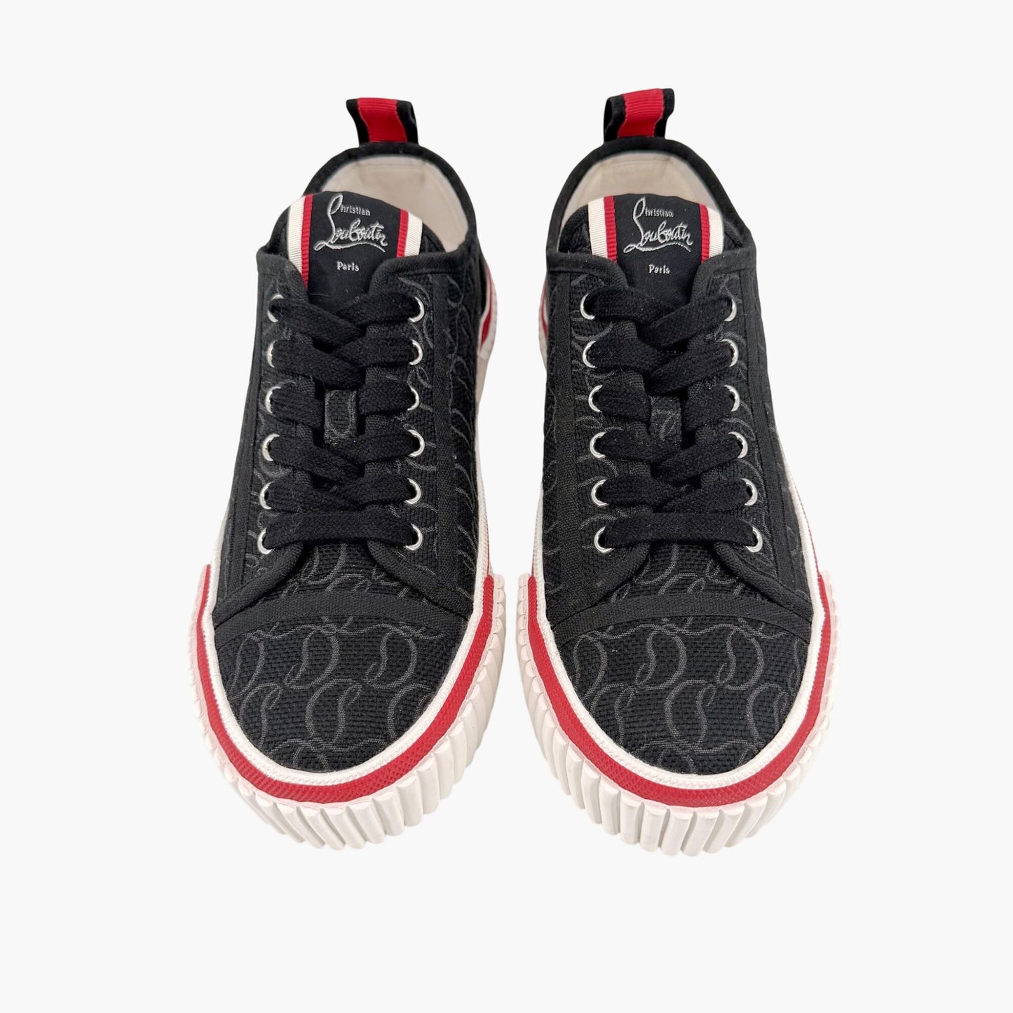 Christian Louboutin Super Pedro Sneakers in Black Canvas Size 39